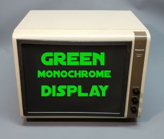 Ultra - Rare,  High - End Panasonic Green Monochrome Monitor Tr - 120m1pa (1983)