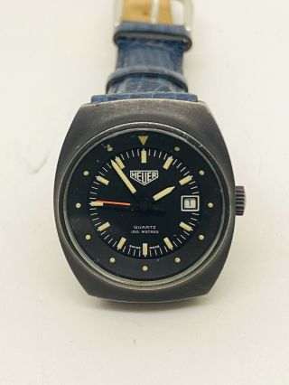 Vintage Heuer Quartz 100 Meters Black Dial & Black Pvd Case Wrist Watch 983 058