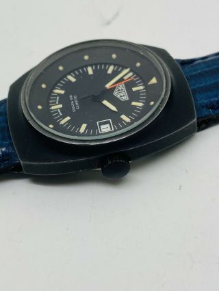 Vintage Heuer Quartz 100 Meters Black Dial & Black PVD Case Wrist Watch 983 058 5