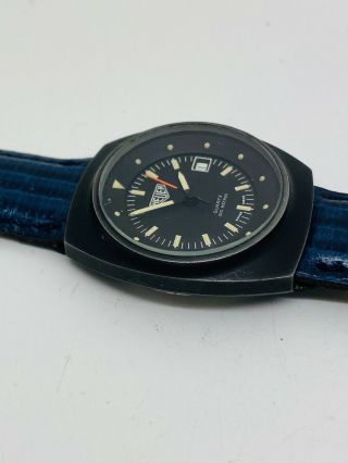 Vintage Heuer Quartz 100 Meters Black Dial & Black PVD Case Wrist Watch 983 058 6