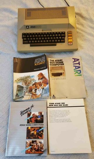 Atari 800 Computer With Full Manuals 2 Joysticks 48k Ram Appears To Work