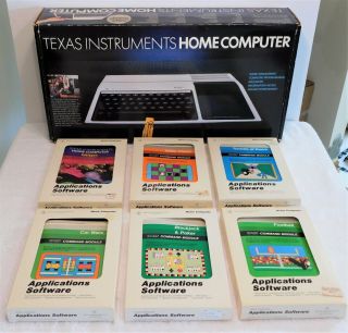 Vintage Texas Instruments Ti - 99/4a Home Computer W/6 Cartridge Games & Manuals