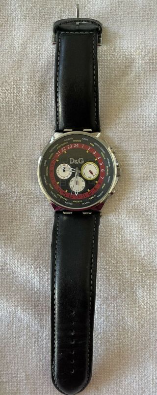 Dolce & Gabbana Men’s Watch Black Leather Band Wrist Watch