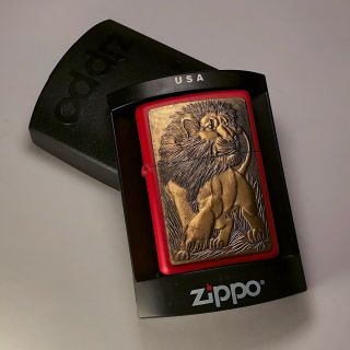 Zippo Pipe Lighter Barrett Smith Lion Red Color 1999