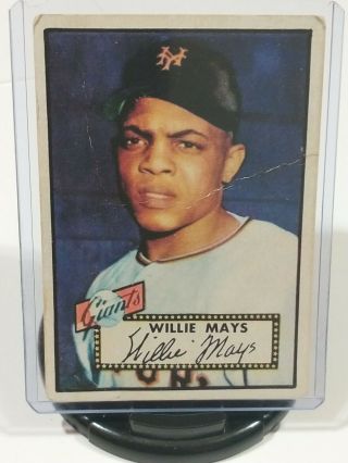 1952 Topps 261 Willie Mays Giants/100 Original/no Creases Just A Little Aging