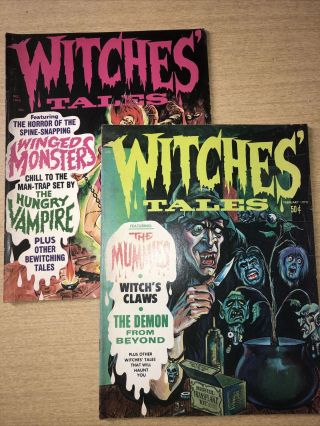 2 Vintage Witches Tales Magazines February December 1970 Rare