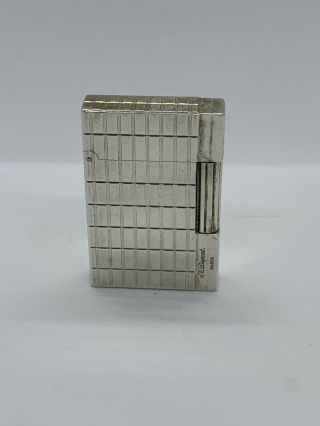Vintage Authentic S.  T.  Dupont Silver Plated Lighter (made In Paris France)