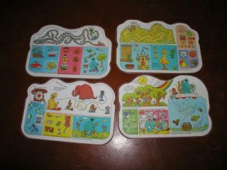 SET of 4 Vintage 1982 Sesame Street Character PLACEMATS Double Sided & Laminated 2