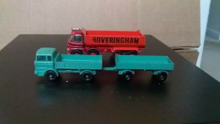vintage matchbox lesney mercedes truck and trailer and hoveringham tipper 2