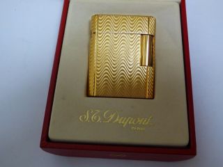 St Dupont Soubreny Lighter - Uk P&p £9.  00 Gold Plated - Boxed With Papers - Stunning