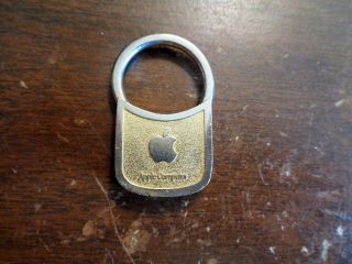 Vintage Apple Computer Keyring (keychain),  Heavy,  Steel,