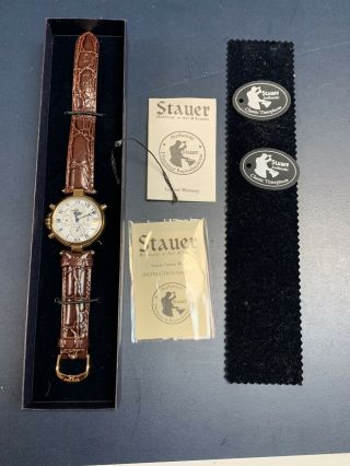 Stauer Mens Automatic Watch Gold Finished Graves 