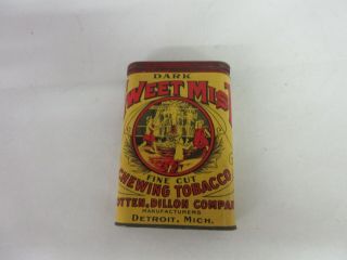 Vintage Advertising Empty Dark Sweet Mist Vertical Pocket Tobacco Tin 491 -