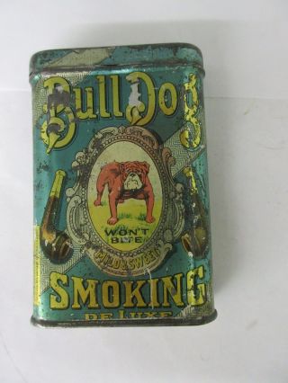 Vintage Advertising Bulldog Tobacco Vertical Pocket Tobacco Tin Exc Cond 869 - Y