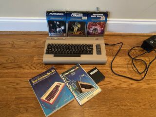 Vintage Commodore 64 Computer With 3 Games And Power Supply - Collectors Item