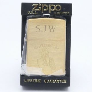 Vintage 1932 - 1992 Zippo Lighter Brass Camel Tuxedo Joe - Unlit