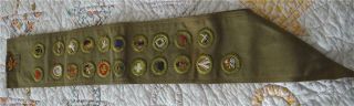 Vintage Boy Scouts Sash With 24 Patches,  Pins
