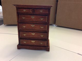 House Of Miniatures Chippendale 6 Drawer Chest 40010,  Assembled