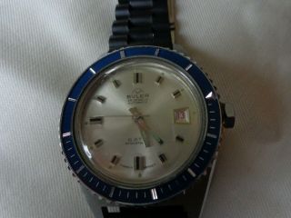 Buler 25 Jewel Diver Automatic 1353 Ac Watch,  Blue Rotating Bezel
