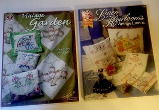 ‘linen Heirlooms’ Suzanne Mcneill ‘vintage Garden’ 2 Books Embroidery Patterns