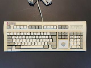 Chicony Kb - 5591 Vintage Mechanical Keyboard Ultra Branded W Integrated Trackball