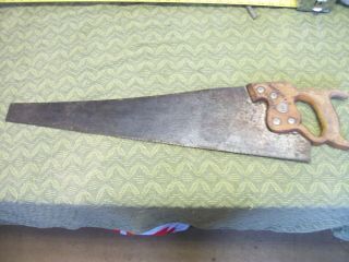 Vintage Antique Henry Disston & Sons Hand Saw Wood Tool 29 Inch 1900s