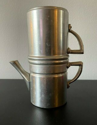 Vintage Flip Drip Stove Top Aluminum Expresso Coffee Pot 2 Cup Made In Italy