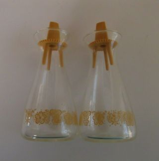 Vintage Corelle Butterfly Gold Glass Salt And Pepper Shakers