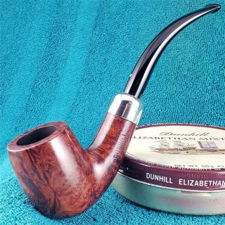 1977 Dunhill Black Briar Large 3/4 Bent English Estate Pipe Ad Silver