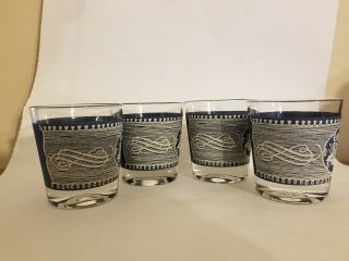 4 VINTAGE CURRIER AND & IVES OLD FASHION GLASSES ROYAL CHINA 2