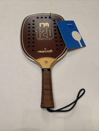Vintage M120 By Marcraft Paddle Ball Racquet W/ Tag Metal Rim Edge