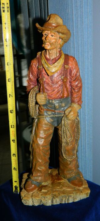 Vintage Large 1 Foot Tall Cowboy Western Sculpture Cowboy Figurine