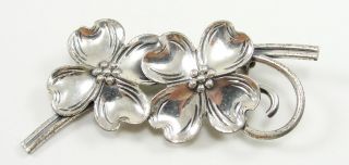 Vintage Beau Sterling Silver Dogwood Flower Pin Brooch Floral 2 - 1/8 "