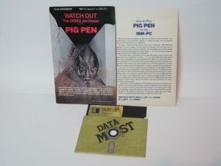 Vintage Ibm Pc Software Game Datamost Pig Pen