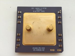 Dec Alpha 21164 - P6 433 Processor,  Rare Vintage Cpu,  Gold,  Top