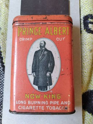 Rare Orange Prince Albert Now King Tobacco Pocket Tin