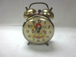 Vintage Ronald Mcdonald Two Bell Wind Up Alarm Clock