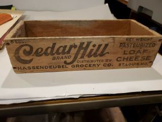 Vintage Wooden Cheese Box Cedar Hill St Louis Mo 5 Lb Wood Crate Grocery Co