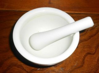 Vintage Ceramic Or Vitreous China Mortar And Pestle Vintage Made In Japan
