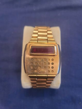 Vintage Pulsar Led Calculator Watch 14k Gold - Filled,  Parts/repair