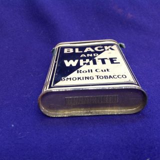 EXTREMELY RARE ANTIQUE BLACK AND WHITE 1910 POCKET TOBACCO TIN ADVERTISING 4