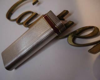 Cartier Oval Lighter - Fine Point Silver - Burgundy Band - Briquet - Feuerzeug