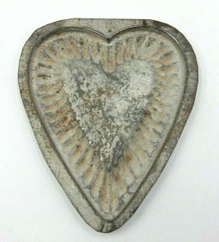 Vintage Vormenfabrick Tilburg Holland Heart 4.  5 " Metal Chocolate Mold 15323