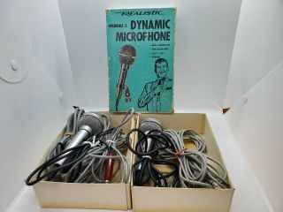 Two Vintage Realistic Highball 2 Dynamic Microphones - Parts Or Restore 33 - 985
