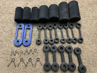 Vintage Bowflex Style Rubber Stretch Weights Resistance Bands,  Collars,  Foam.