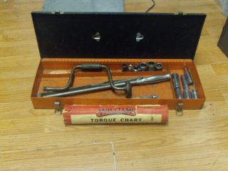 Vintage Williams Tools 1/2 " Drive Ratchet Torque Wrench Some Sockets Speeder