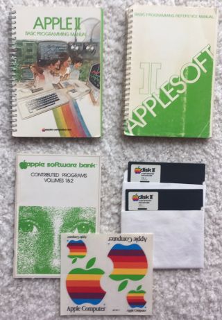 Set Of Apple Ii Manuals (, Floppies And Stickers) - Apple ][ - Apple 2
