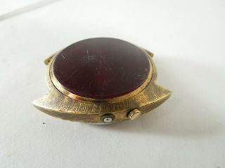 VINTAGE RED LED WATCH MADE IN USA 1970s Gold Tone 2
