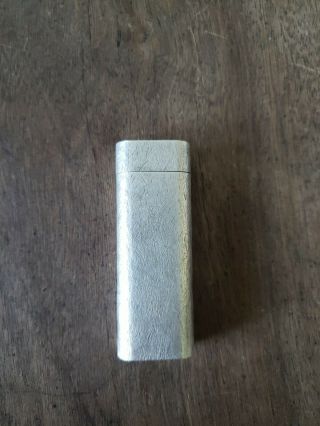 Auth Cartier Silver - Plated Brushed Bark Pattern Oval Lighter Silver