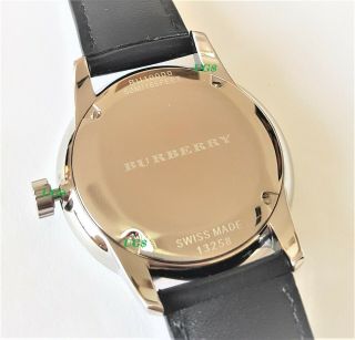 Burberry Watch Womens White Dial Black Leather Band Silver Case BU10000 3